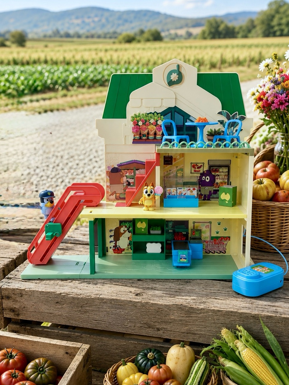 Bluey Let's Play Chef Supermarket Bingo Dollhouse Playset